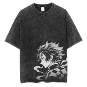 Camiseta Gráfica Demon Slayer Kamado Tanjirou Vintage de Algodón - GambareG