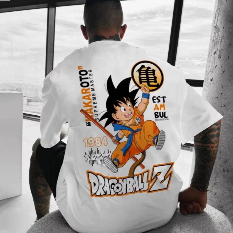 Camiseta Oversize Dragon Ball Z Goku para Hombres - Moda Casual y Cosplay - GambareG