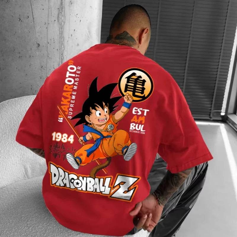 Camiseta Oversize Dragon Ball Z Goku para Hombres - Moda Casual y Cosplay - GambareG