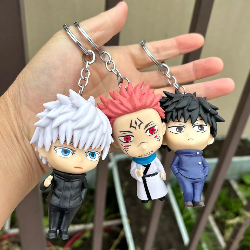 Llavero Coleccionable Jujutsu Kaisen - Figuras de Satoru Gojo, Kugisaki Nobara y Yuji Itadori