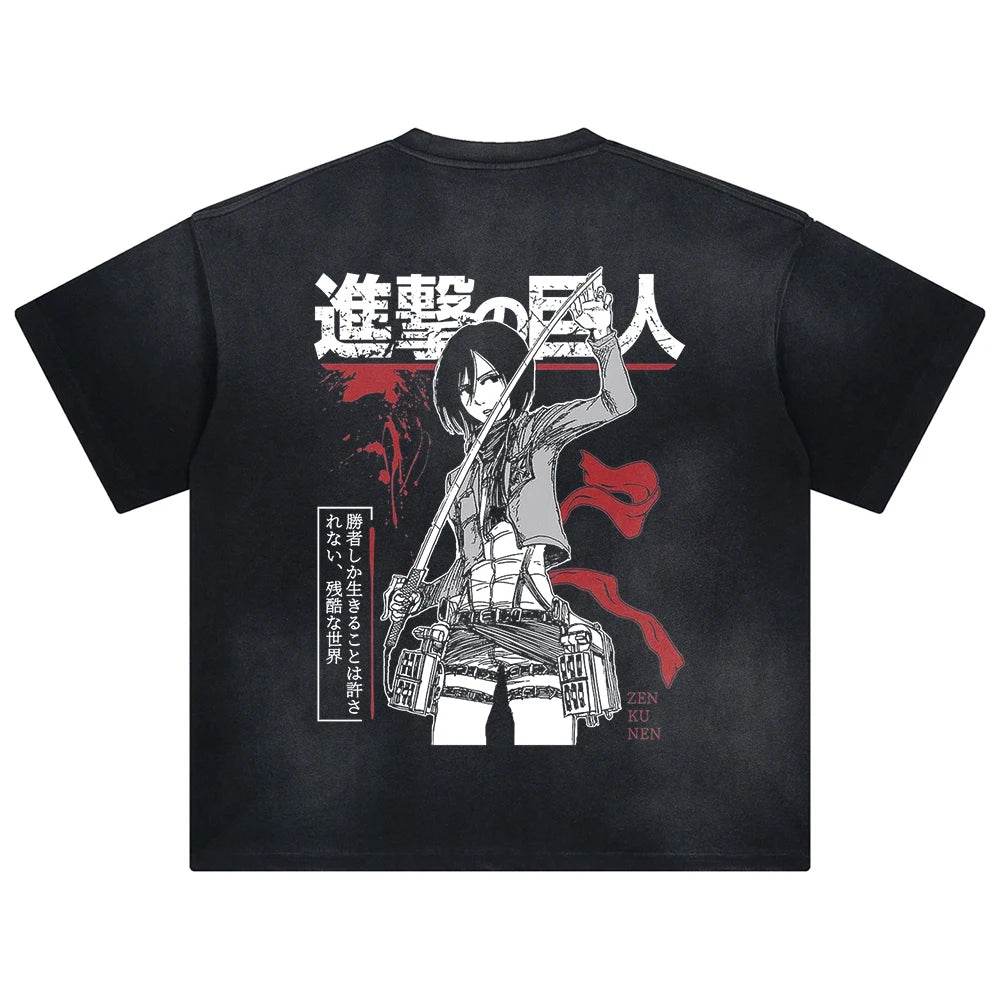 Camiseta Mikasa Ackerman de Attack on Titan - Estilo Urban Casual - GambareG