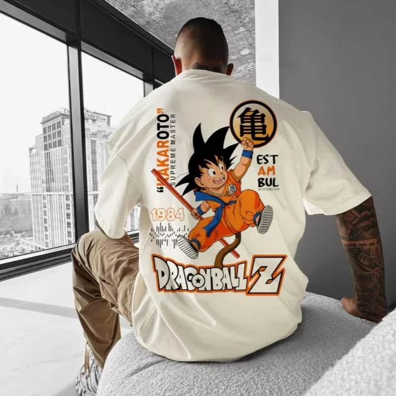 Camiseta Oversize Dragon Ball Z Goku para Hombres - Moda Casual y Cosplay - GambareG