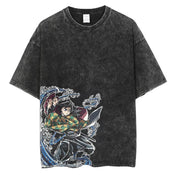 Camiseta Gráfica Demon Slayer Kamado Tanjirou Vintage de Algodón - GambareG