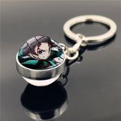 Llavero Exclusivo de Demon Slayer con Esfera de Vidrio Doble Cara