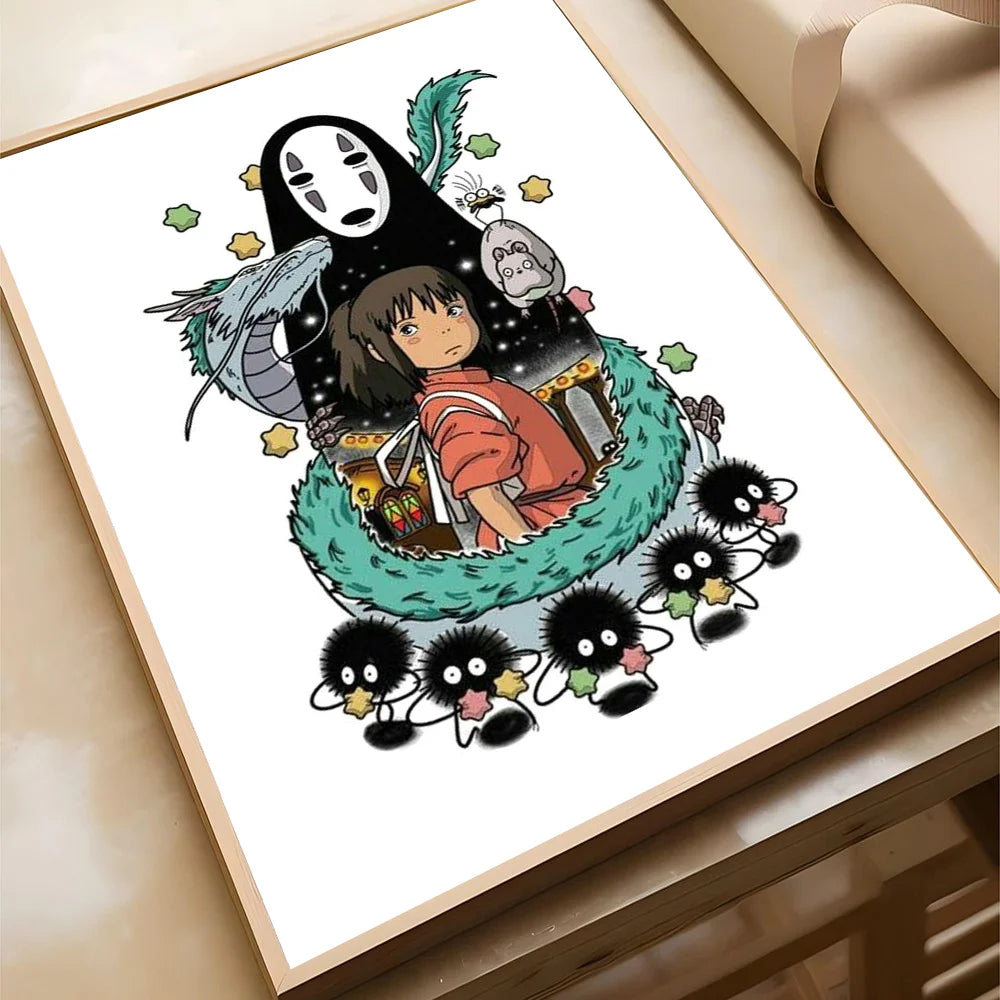 Póster Autoadhesivo Spirited Away de Studio Ghibli - Decoración Exclusiva Waterproof