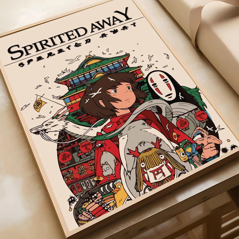 Póster Autoadhesivo Spirited Away de Studio Ghibli - Decoración Exclusiva Waterproof