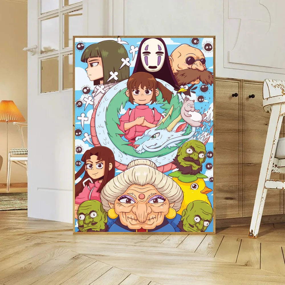 Póster Autoadhesivo Spirited Away de Studio Ghibli - Decoración Exclusiva Waterproof