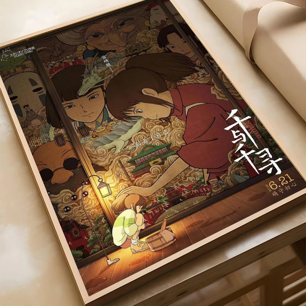 Póster Autoadhesivo Spirited Away de Studio Ghibli - Decoración Exclusiva Waterproof