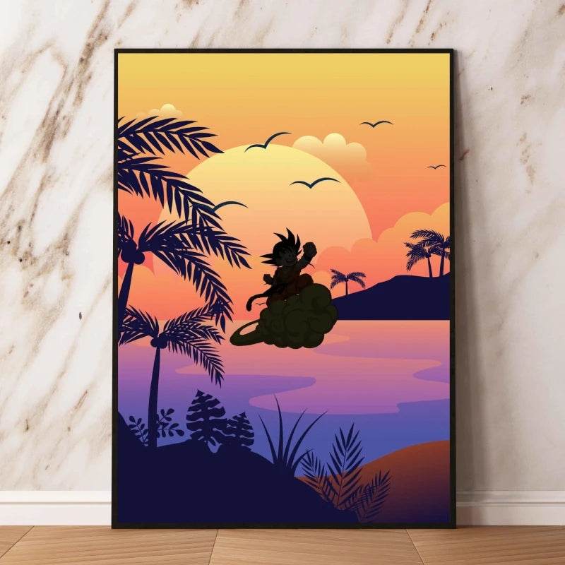 Arte de Pared Exclusivo Dragon Ball Goku para Decoración Moderna - GambareG