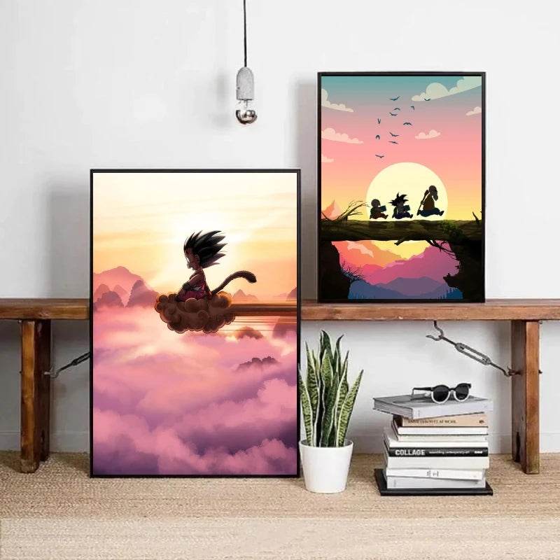 Arte de Pared Exclusivo Dragon Ball Goku para Decoración Moderna - GambareG