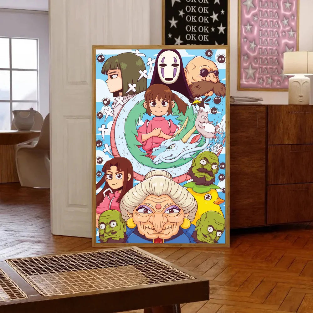 Póster Autoadhesivo Spirited Away de Studio Ghibli - Decoración Exclusiva Waterproof