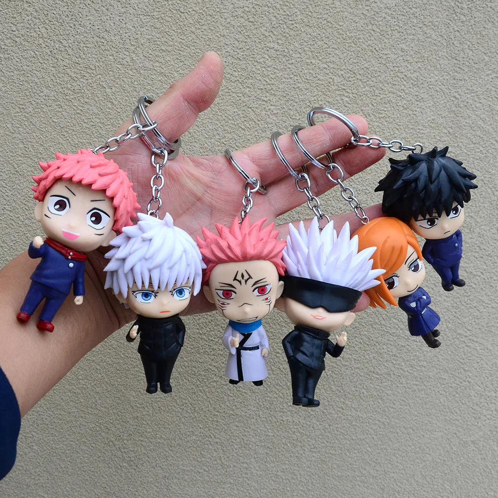 Llavero Coleccionable Jujutsu Kaisen - Figuras de Satoru Gojo, Kugisaki Nobara y Yuji Itadori