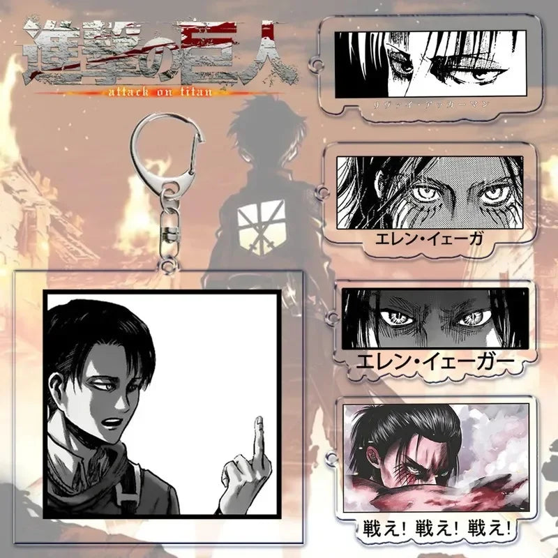 Llavero Doble Cara Levi Ackerman y Allen Yeager de Anime Attacking of The Giants