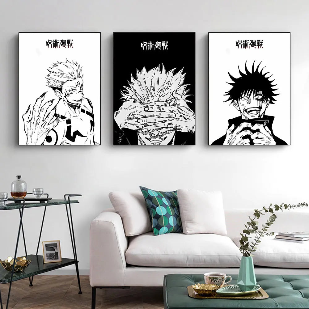 Posters Abstractos de Jujutsu Kaisen en Lienzo - Arte Japonés Exclusivo