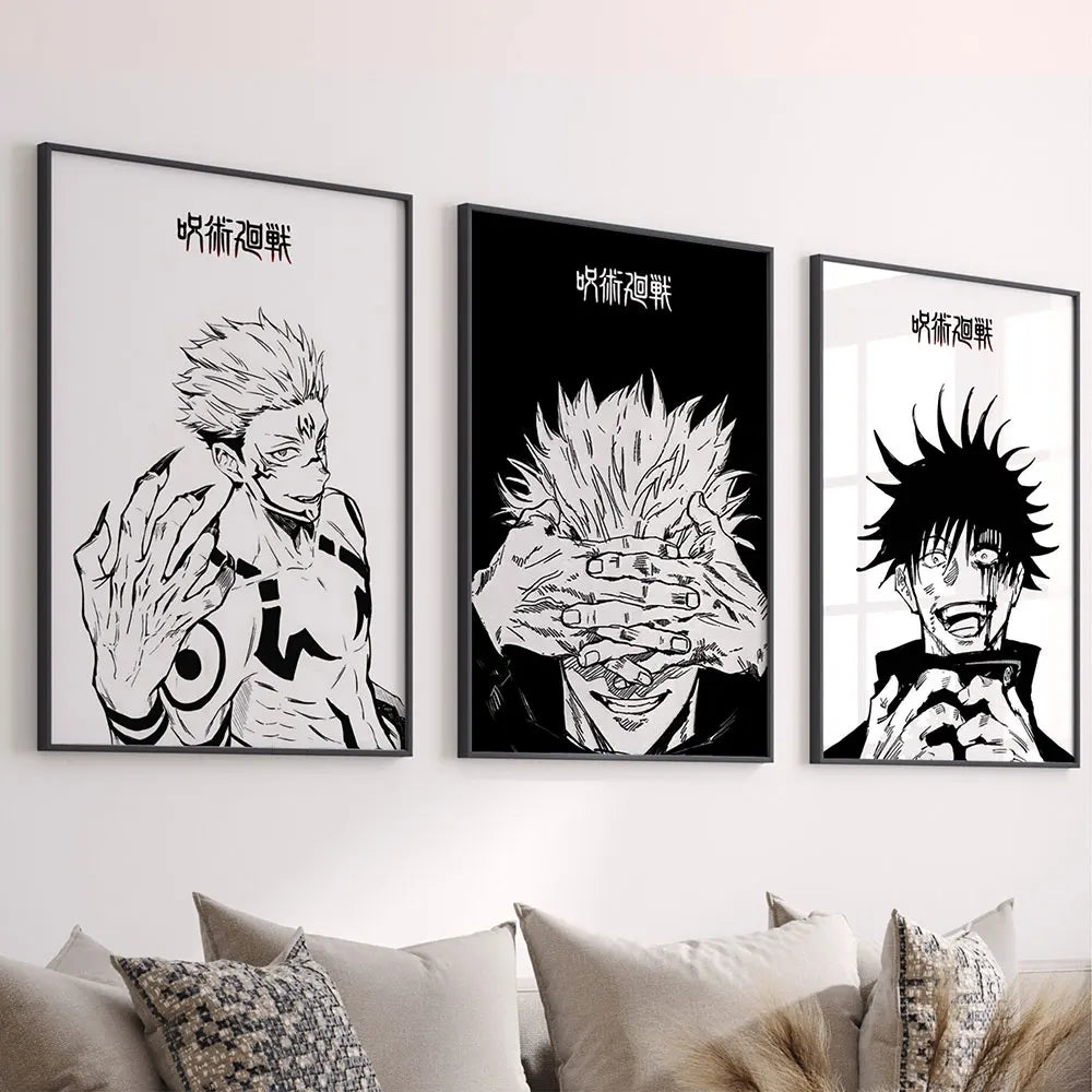 Posters Abstractos de Jujutsu Kaisen en Lienzo - Arte Japonés Exclusivo