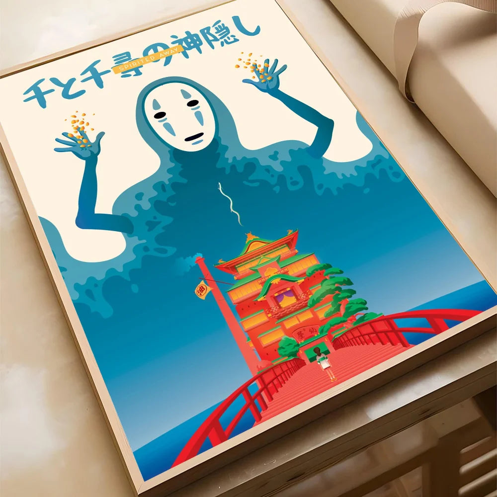 Póster Autoadhesivo Spirited Away de Studio Ghibli - Decoración Exclusiva Waterproof