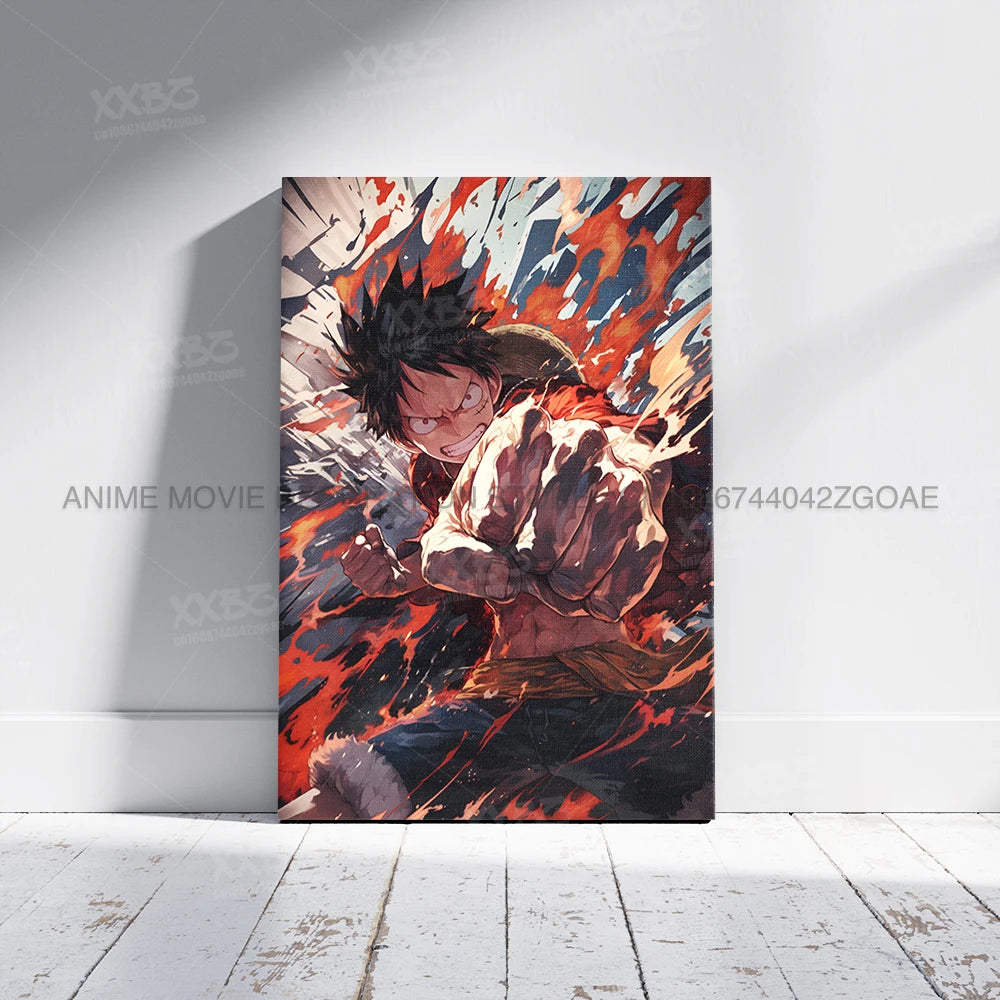 Lienzo Decorativo ONE PIECE - Arte de Monkey D. Luffy Sin Marco