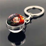 Llavero Exclusivo de Demon Slayer con Esfera de Vidrio Doble Cara