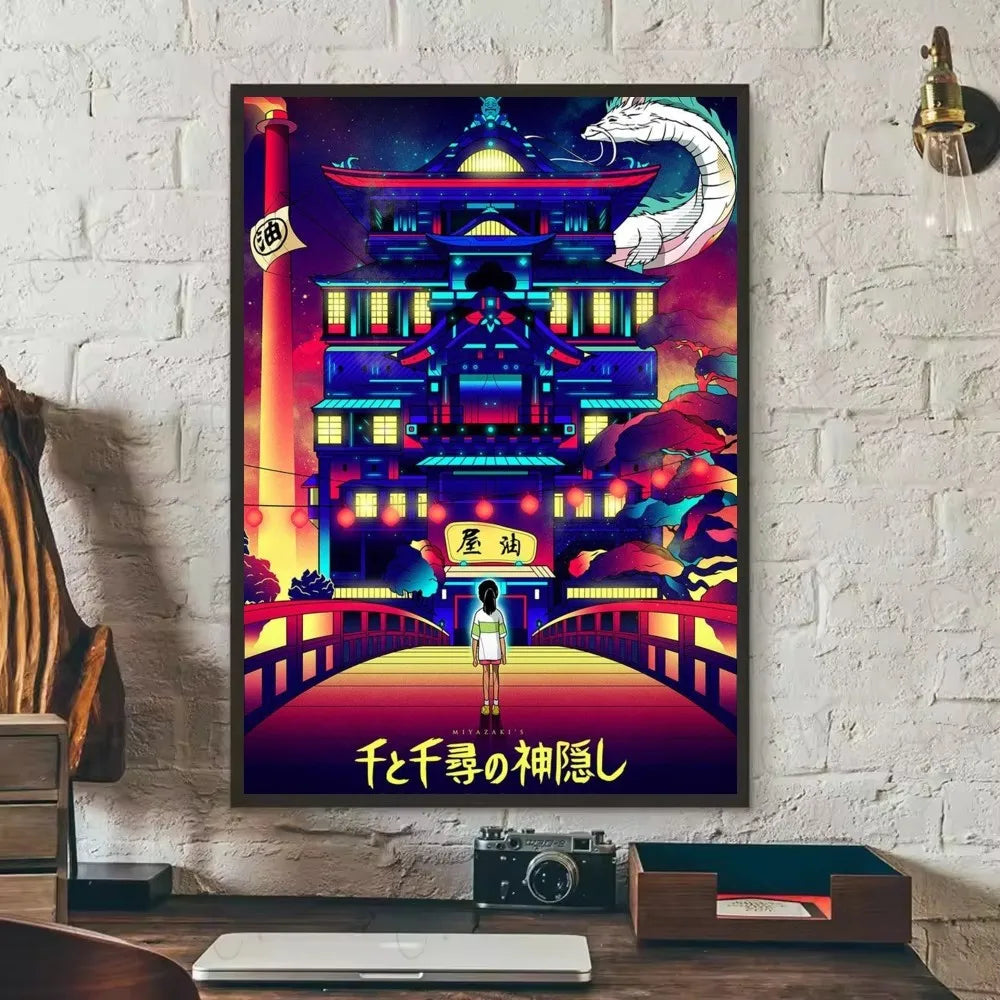 Póster Autoadhesivo Spirited Away de Studio Ghibli - Decoración Exclusiva Waterproof
