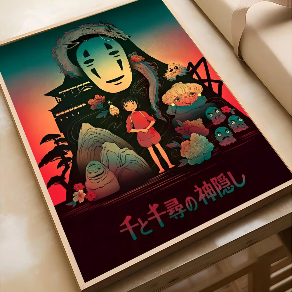 Póster Autoadhesivo Spirited Away de Studio Ghibli - Decoración Exclusiva Waterproof
