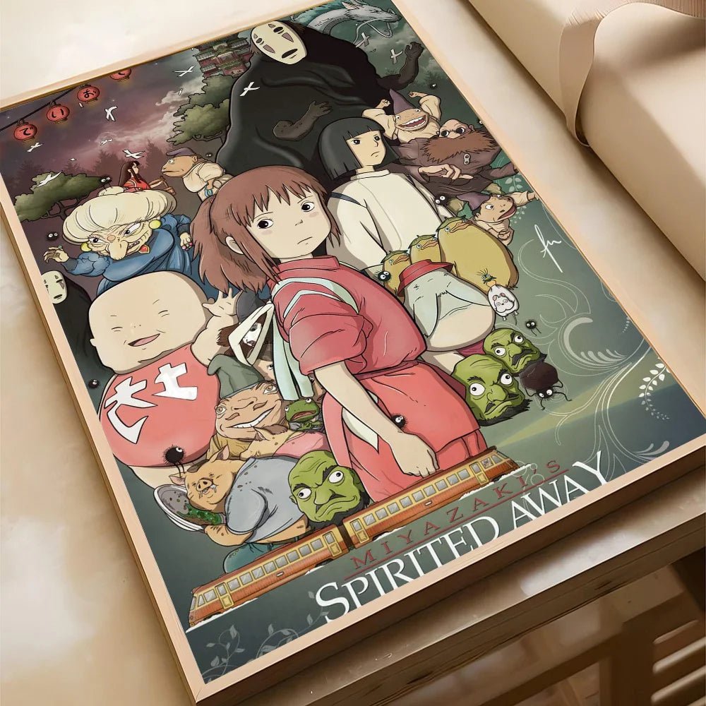 Póster Autoadhesivo Spirited Away de Studio Ghibli - Decoración Exclusiva Waterproof