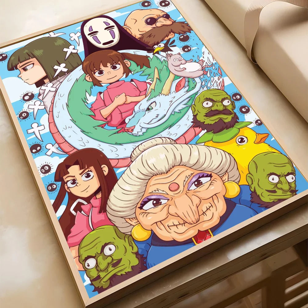 Póster Autoadhesivo Spirited Away de Studio Ghibli - Decoración Exclusiva Waterproof
