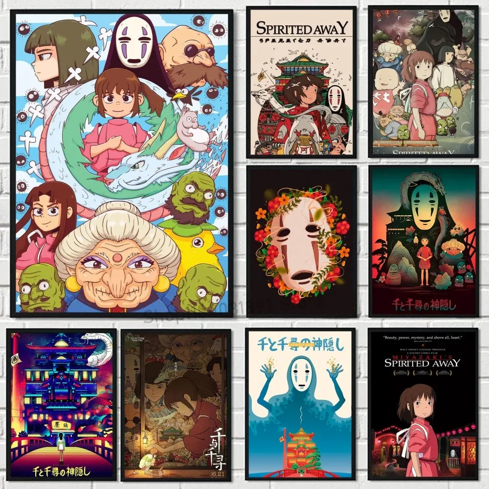Póster Autoadhesivo Spirited Away de Studio Ghibli - Decoración Exclusiva Waterproof