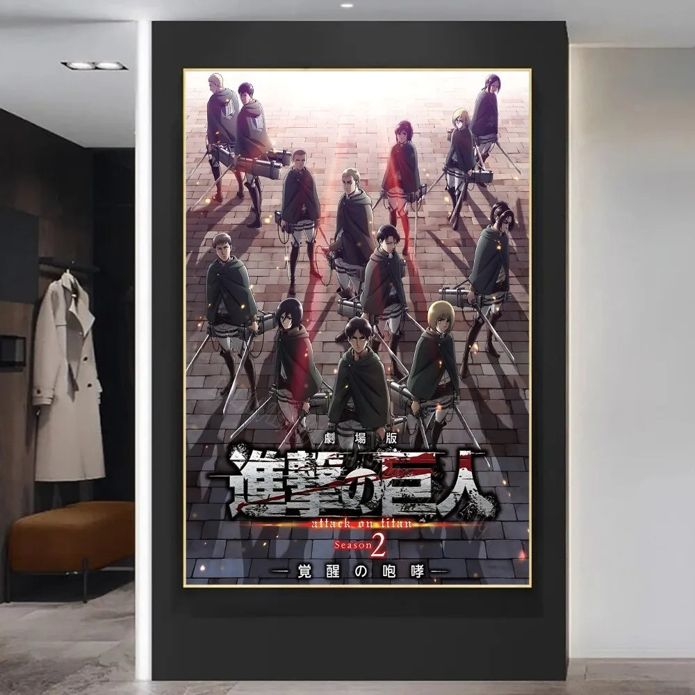 Póster Exclusivo de Attack On Titan para Decoración Moderna