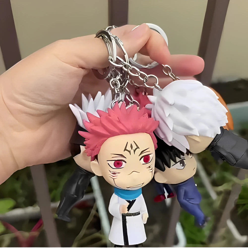 Llavero Coleccionable Jujutsu Kaisen - Figuras de Satoru Gojo, Kugisaki Nobara y Yuji Itadori