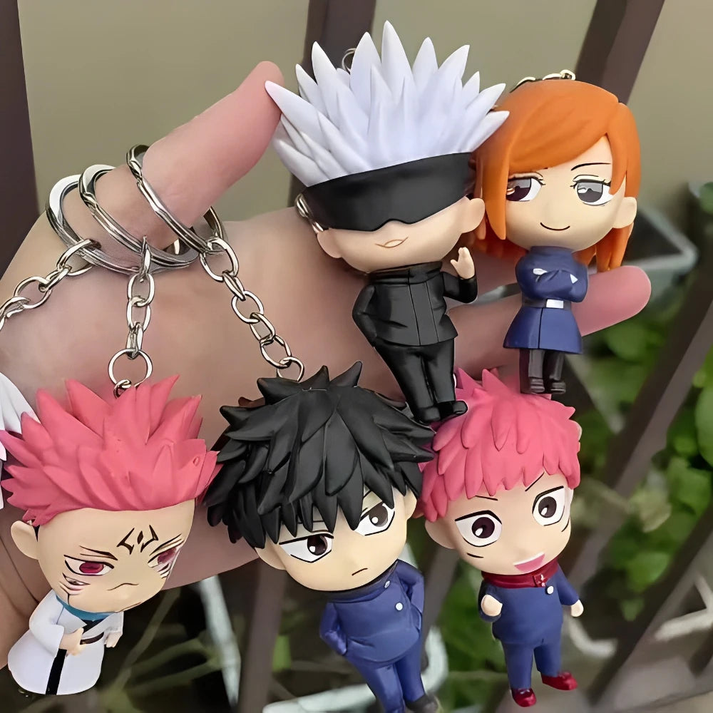 Llavero Coleccionable Jujutsu Kaisen - Figuras de Satoru Gojo, Kugisaki Nobara y Yuji Itadori