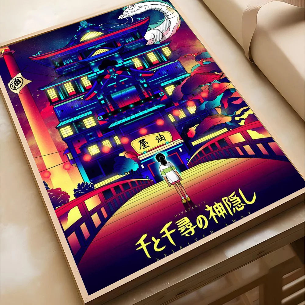 Póster Autoadhesivo Spirited Away de Studio Ghibli - Decoración Exclusiva Waterproof