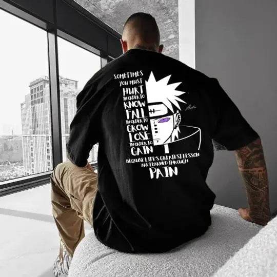Camiseta Naruto Pain Oversize Unisex de Algodón para Verano - GambareG