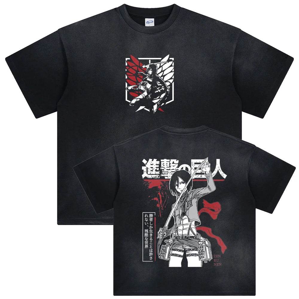 Camiseta Mikasa Ackerman de Attack on Titan - Estilo Urban Casual - GambareG